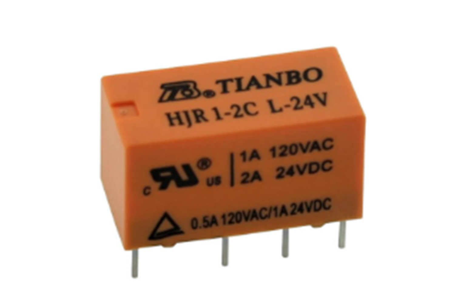 HJR1-2C-L-24VDC-S-ZY - RELAY TELECOM 2A 24V DPDT (2 Form C) THT