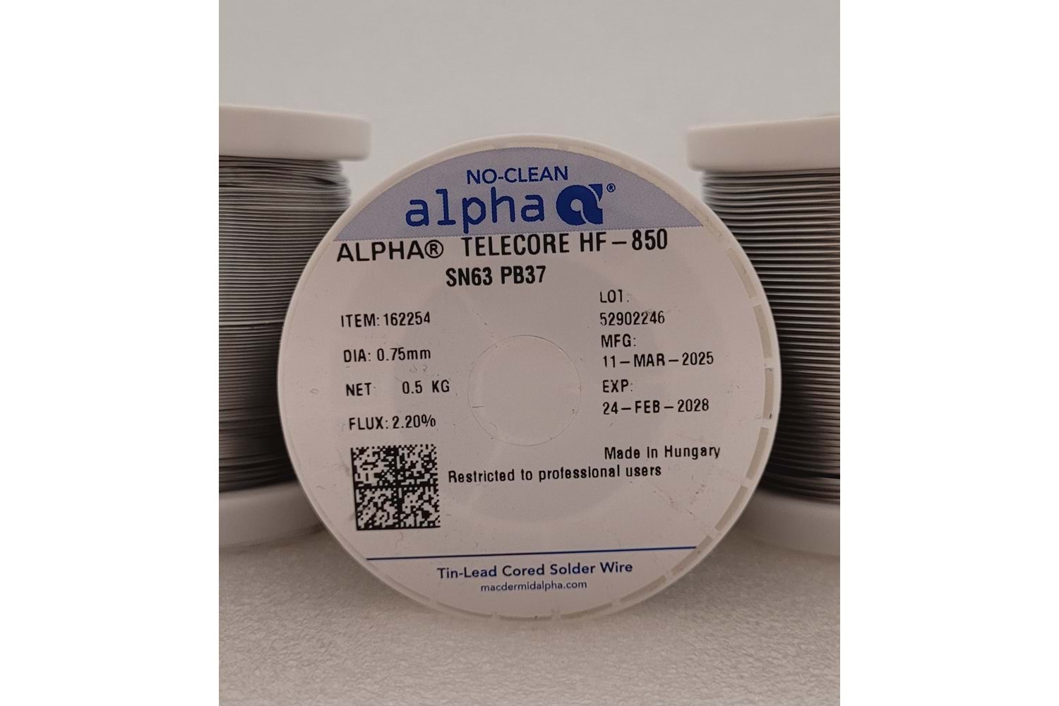 Alpha Tel Lehim 63/37 Telecore HF-850/122 Kurşunlu 0.75mm 0,5kg (0,5KG)