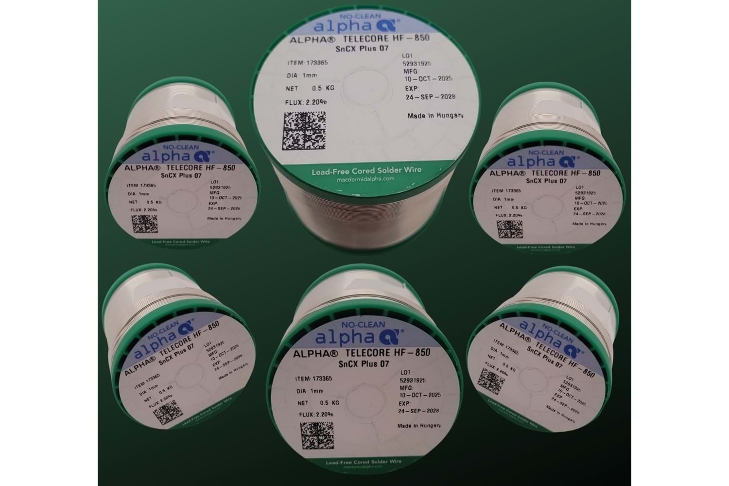 Alpha Tel Lehim SnCX Plus 07 Telecore HF-850 Kurşunsuz 1.00mm 2.2% Y 0,5kg (0,5KG)