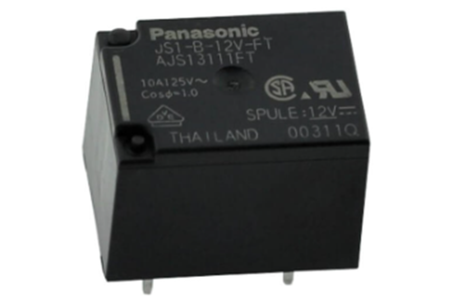 JS1-B-12V-FT - RELAY POWER 10A 12VDC ULTRA MINI PCB TYPE PANASONI