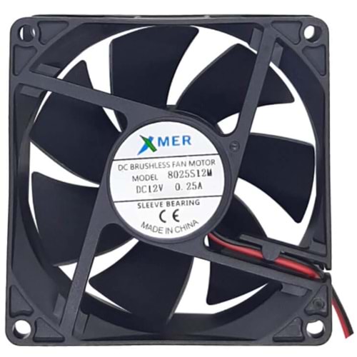 80X80X25mm 12V 2P 0.26A XMER FAN