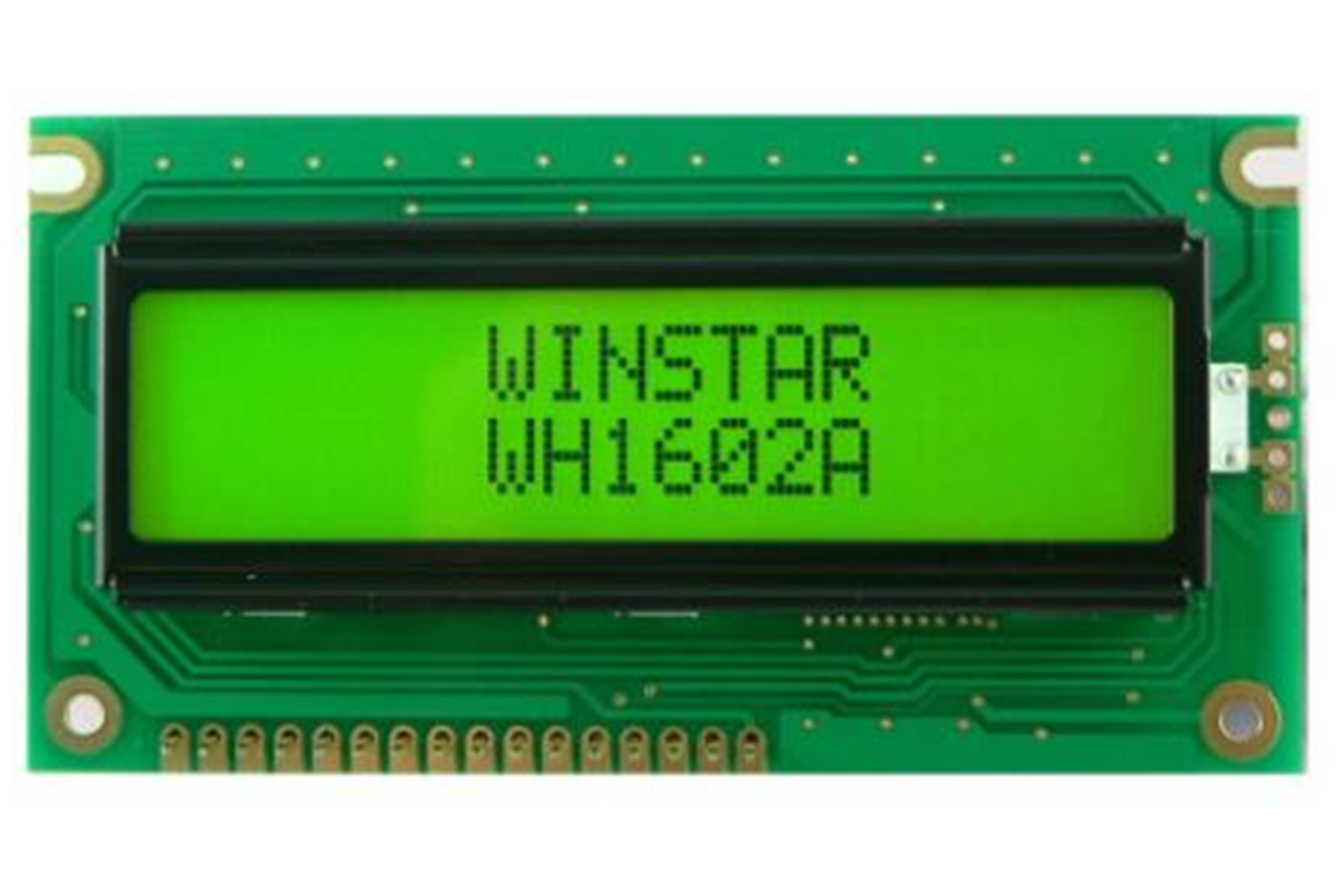 WH1602A-YYH-CTK#010 - LCD CHARACTER 16X2 STN POSITIVE YELLOW GREEN 5V